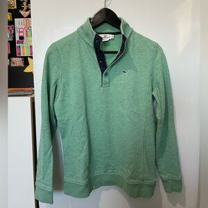 Vineyard Vines Seafoam Green Quarter-Button Pullover Women’s XS